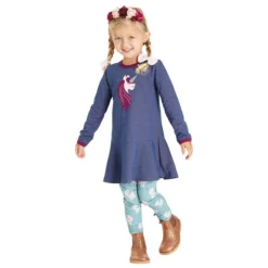 Baby / Kinder Langarm-Kleid Einhorn