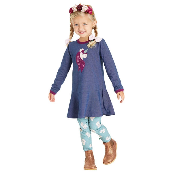 Baby / Kinder Langarm-Kleid Einhorn 1 Baby / Kinder Langarm-Kleid Einhorn