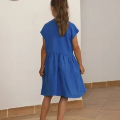 Kurzärmeliges Kleid Für Kinder Aus Leinen / Simple Dress