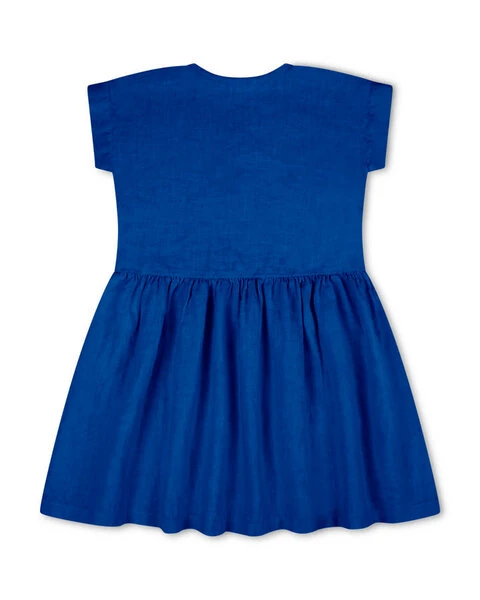 Kurzärmeliges Kleid Für Kinder Aus Leinen / Simple Dress 3 Kurzärmeliges Kleid Für Kinder Aus Leinen / Simple Dress – Bild 3