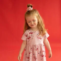 Kleid Aus Bio-Baumwolle Mit Dem Flamingo Print