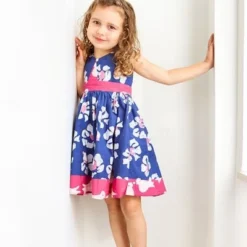 Bio Twirl Kleid - Tropics - Blau -Günstiges Frau Look Geschäft large 17