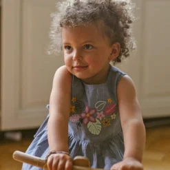 Mädchen Kleid Mit Blumenstickerei Aus Bio-Baumwolle -Günstiges Frau Look Geschäft large 181