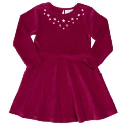 Kite Skater Kleid Velour Bordeaux Rot