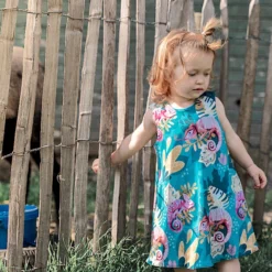 Kleid Aus Bio-Baumwolle Mit Chamäleon Print