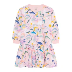 Kids Sweatshirt-Kleid "Dschungel" Rosa -Günstiges Frau Look Geschäft large 218