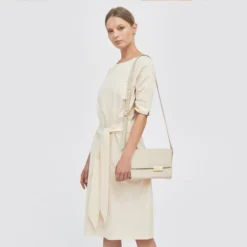 Kleid Aus Gabardine Mit Gürtel -Günstiges Frau Look Geschäft large 230