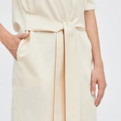 Kleid Aus Gabardine Mit Gürtel -Günstiges Frau Look Geschäft large 231