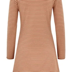 BIO Kleid - Langarm - Karamell/beige Gestreift