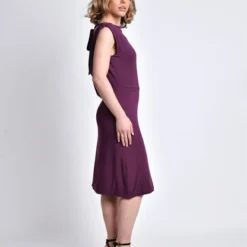 Kurzes Kleid, Knielang Rückenausschnitt Wasserfall Modal -Günstiges Frau Look Geschäft large 275