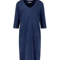 Schmeichelndes Sweat-Kleid Mit V-Ausschnitt | Bio Baumwolle -