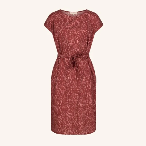 Damen Kleid Aus 100% Bio-Baumwolle ELIN Mit Punkten 1 Damen Kleid Aus 100% Bio-Baumwolle ELIN Mit Punkten