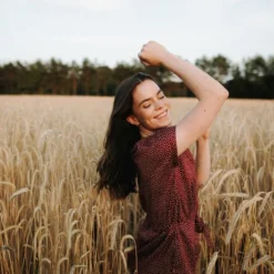 Damen Kleid Aus 100% Bio-Baumwolle ELIN Mit Punkten 17 Damen Kleid Aus 100% Bio-Baumwolle ELIN Mit Punkten -Günstiges Frau Look Geschäft large 333