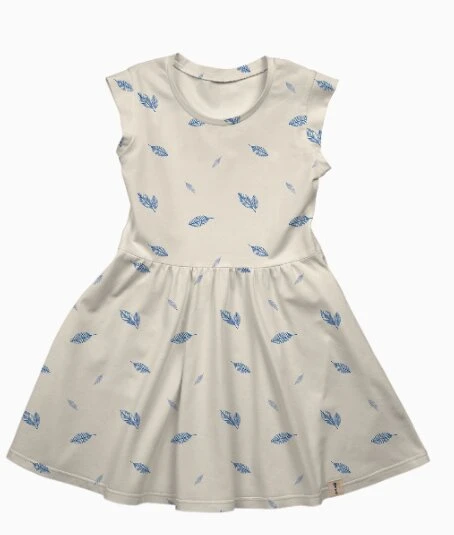 Kleid- KAIRO Aus 100% Biobaumwolle Mit Blätterdruck 1 Kleid- KAIRO Aus 100% Biobaumwolle Mit Blätterdruck