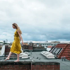 Light-Breeze Lyocell (TENCEL) Kleid Senfgelb -Günstiges Frau Look Geschäft large 379