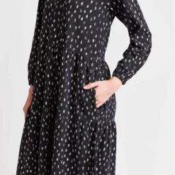 Knielanges Kleid Mit Raglan-Ärmeln Für Damen - Moja -Günstiges Frau Look Geschäft large 466