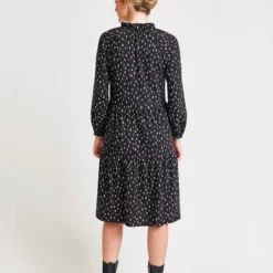 Knielanges Kleid Mit Raglan-Ärmeln Für Damen - Moja -Günstiges Frau Look Geschäft large 467