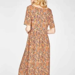 Thought Midi-Kleid ANTONIA Mit Blumenmuster Aus Bambus Und Bio-Baumwolle -Günstiges Frau Look Geschäft large 499