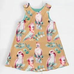 Kleid / Wendekleid Aus Bio-Baumwolle Mit Kakadu Print