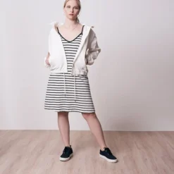 Easy-Stripe Kleid Naturweiss | Schwarz 15 Easy-Stripe Kleid Naturweiss | Schwarz -Günstiges Frau Look Geschäft large 562