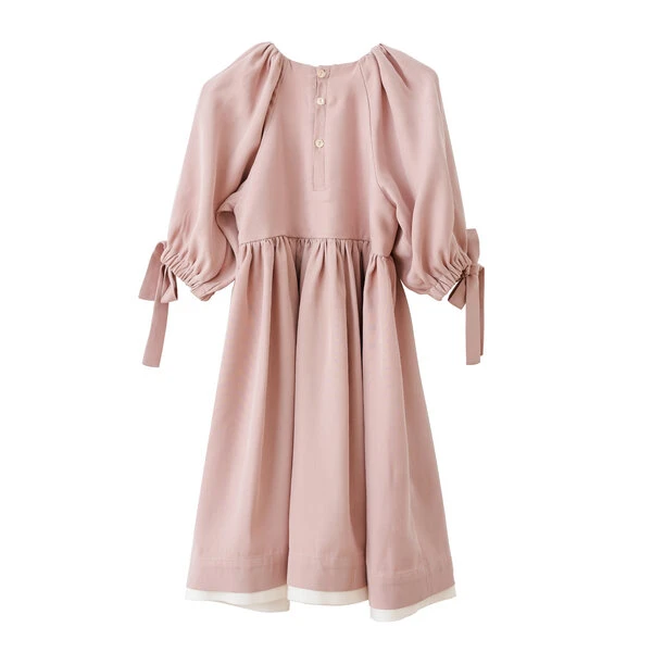 Babydoll-Kleid Icon Aus Weichem Lyocell, Altrosa, Puffärmel