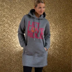 Sweatshirt Hoodie Kleid - Let Love Rule Pink