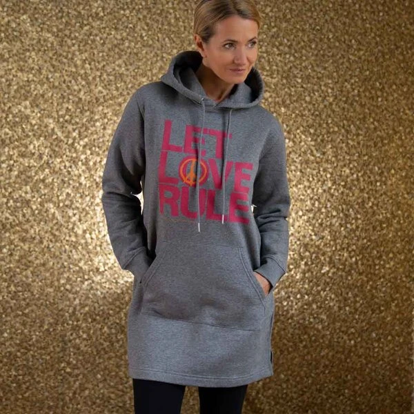Sweatshirt Hoodie Kleid - Let Love Rule Pink 1 Sweatshirt Hoodie Kleid - Let Love Rule Pink
