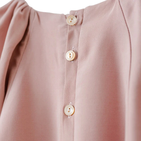 Babydoll-Kleid Icon Aus Weichem Lyocell, Altrosa, Puffärmel 4 Babydoll-Kleid Icon Aus Weichem Lyocell, Altrosa, Puffärmel – Bild 4