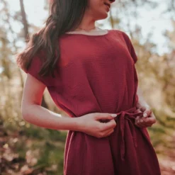 Damen Musselin Kleid Aus 100% Bio-Baumwolle ELIN -Günstiges Frau Look Geschäft large 603