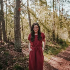 Damen Musselin Kleid Aus 100% Bio-Baumwolle ELIN -Günstiges Frau Look Geschäft large 605