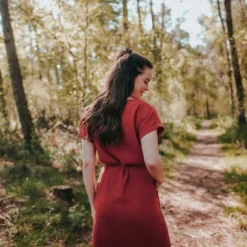 Damen Musselin Kleid Aus 100% Bio-Baumwolle ELIN -Günstiges Frau Look Geschäft large 606