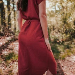 Damen Musselin Kleid Aus 100% Bio-Baumwolle ELIN -Günstiges Frau Look Geschäft large 607
