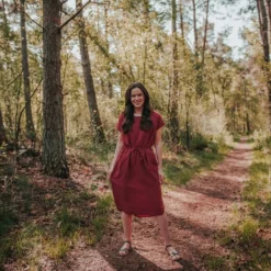 Damen Musselin Kleid Aus 100% Bio-Baumwolle ELIN -Günstiges Frau Look Geschäft large 609