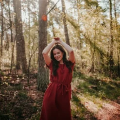 Damen Musselin Kleid Aus 100% Bio-Baumwolle ELIN -Günstiges Frau Look Geschäft large 611