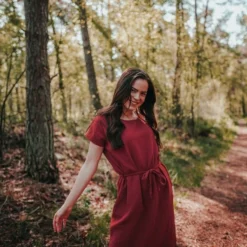 Damen Musselin Kleid Aus 100% Bio-Baumwolle ELIN -Günstiges Frau Look Geschäft large 613