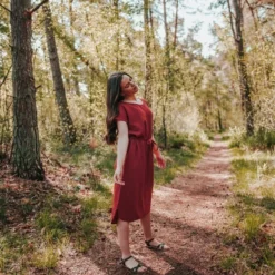 Damen Musselin Kleid Aus 100% Bio-Baumwolle ELIN -Günstiges Frau Look Geschäft large 615