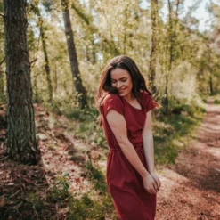 Damen Musselin Kleid Aus 100% Bio-Baumwolle ELIN -Günstiges Frau Look Geschäft large 616