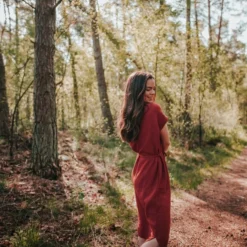 Damen Musselin Kleid Aus 100% Bio-Baumwolle ELIN -Günstiges Frau Look Geschäft large 617