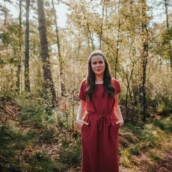 Damen Musselin Kleid Aus 100% Bio-Baumwolle ELIN -Günstiges Frau Look Geschäft large 618