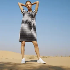 T-Shirt Kleid Streifen Aus Organic Cotton