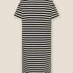 T-Shirt Kleid Streifen Aus Organic Cotton -Günstiges Frau Look Geschäft large 655