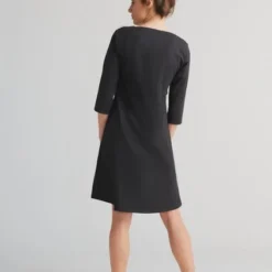 Damen 3/4 Arm V-Neck Kleid Bio-Baumwolle Jersey Sommerkleid 1737