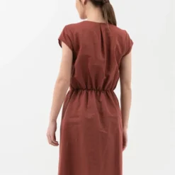 Kleid Aus Leinen Mit Bio-Baumwolle -Günstiges Frau Look Geschäft large 677