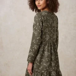 Kleid Mit Blätterprint | Juno Leaf Dress -Günstiges Frau Look Geschäft large 684