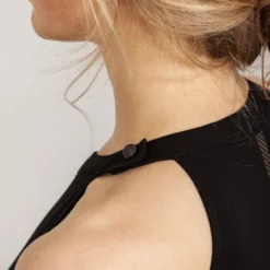 Langes Kleid Schwarz Abendkleid Viskose Elegant -Günstiges Frau Look Geschäft large 705