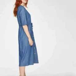 Thought Blaues Midi-Kleid ESTHER Aus Tencel 8 Thought Blaues Midi-Kleid ESTHER Aus Tencel -Günstiges Frau Look Geschäft large 733