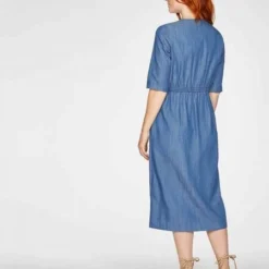 Thought Blaues Midi-Kleid ESTHER Aus Tencel 9 Thought Blaues Midi-Kleid ESTHER Aus Tencel -Günstiges Frau Look Geschäft large 734