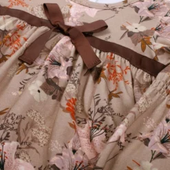 "Green Cotton" Kleid Beige Mit Blumendruck