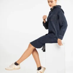 Jeanskleid Mit Druckknopfleiste Aus Bio-Baumwolle | Jeans Button Kleid