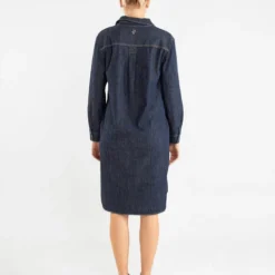 Jeanskleid Mit Druckknopfleiste Aus Bio-Baumwolle | Jeans Button Kleid -Günstiges Frau Look Geschäft large 774